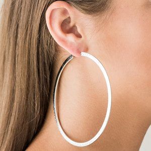 Oversized Silver Hoops